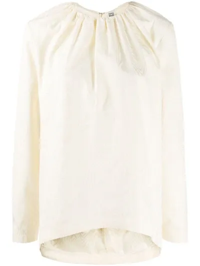 Totême Gathered Neck Loose-fit Blouse In Creme