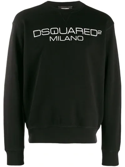 Dsquared2 Milano Logo Printed Sweatshirt In Black