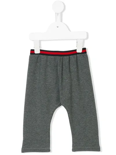 Gucci Babies' Striped Waist Track Pants In Grey