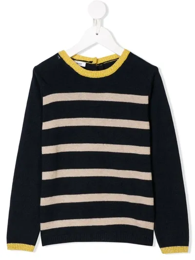 Knot Kids' Striped Long-sleeve Top In Blue