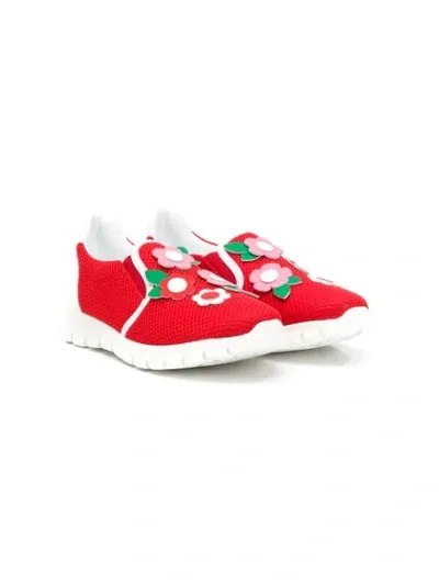 Ermanno Scervino Junior Teen Slip-on Mesh Sneakers In Red