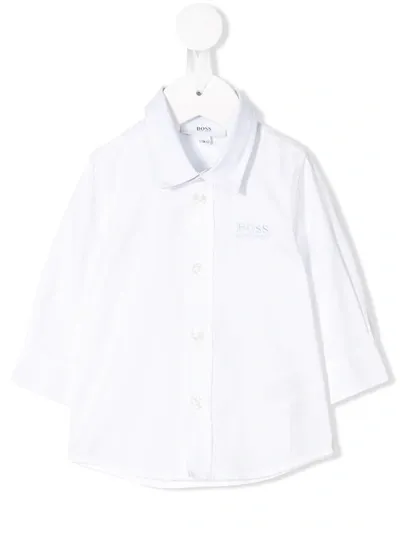 Hugo Boss Babies' Embroidered Logo Shirt In White