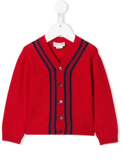 Gucci Babies' Cardigan Mit Streifen In Red