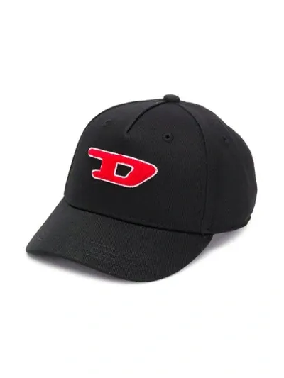 Diesel Babies' D Logo Cap In Black