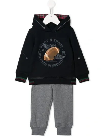 Lapin House Babies' Rugby Print Tracksuit Set In Blue