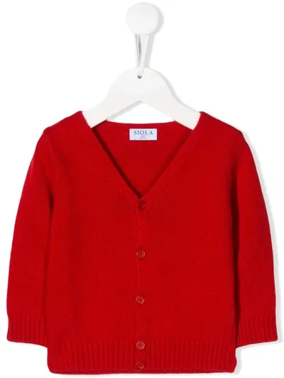 Siola Babies' V-neck Cardigan In Red