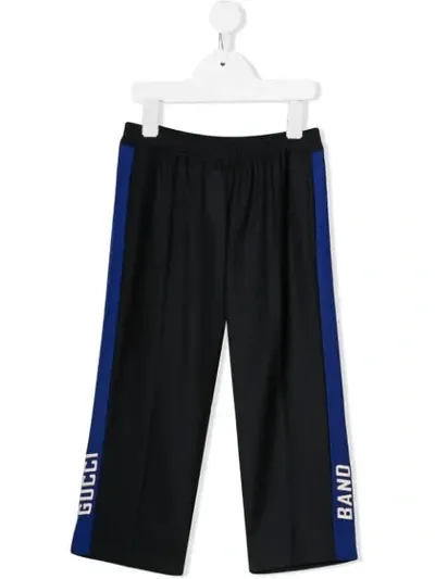 Gucci Kids' Logo Stripe Track Pants In Blue