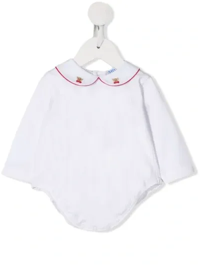 Siola Babies' Piped Trim Bodysuit In White