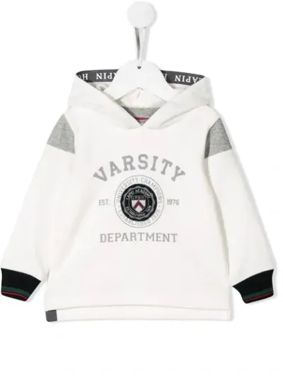 Lapin House Babies' Varsity-style Print Hoodie In White