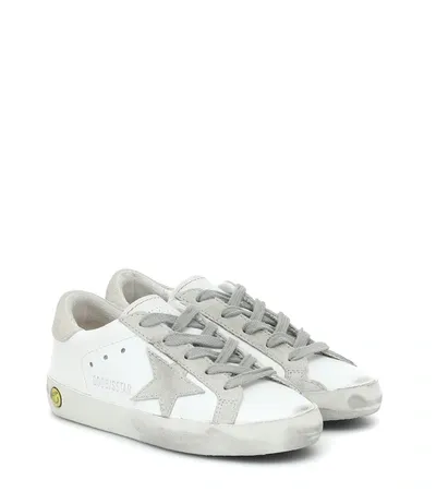 Golden Goose Kids' Superstar Leather Sneakers In White