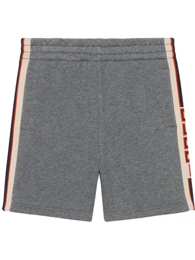 Gucci Kids' Children's Short With  Jacquard Trim In Grey