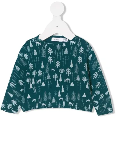 Knot Babies' Kornsno Forest Knitted Sweater In Green