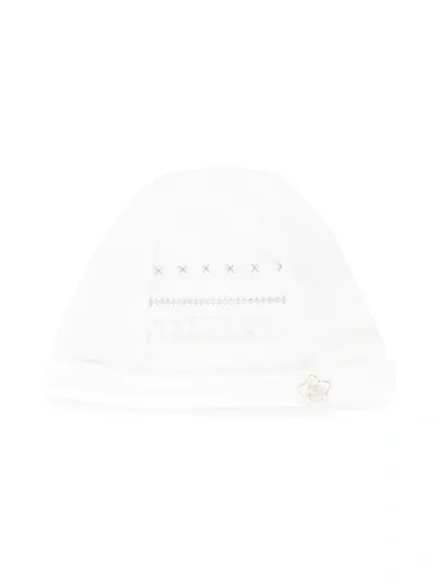 Tartine Et Chocolat Babies' Embroidered Detail Hat In White