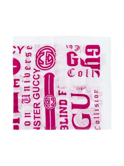 Gucci Kids' Contrasting Logo Print Scarf In White