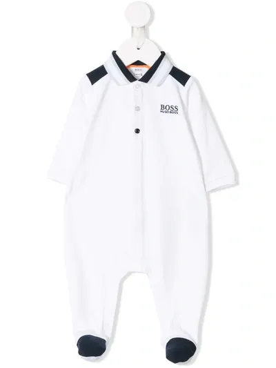 Hugo Boss Logo Long-sleeve Babygrow In White