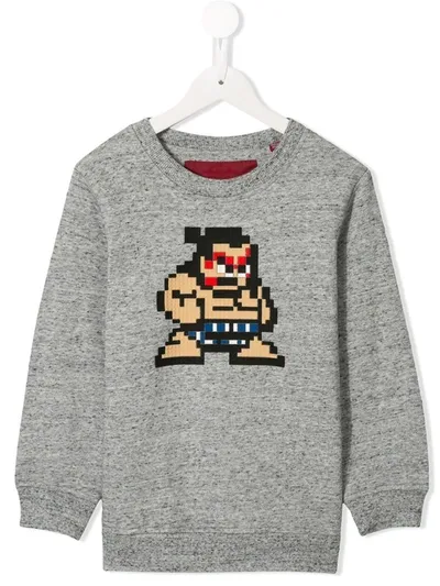 Mostly Heard Rarely Seen 8-bit Kids' Tiny Sumo Sweatshirt In Grey