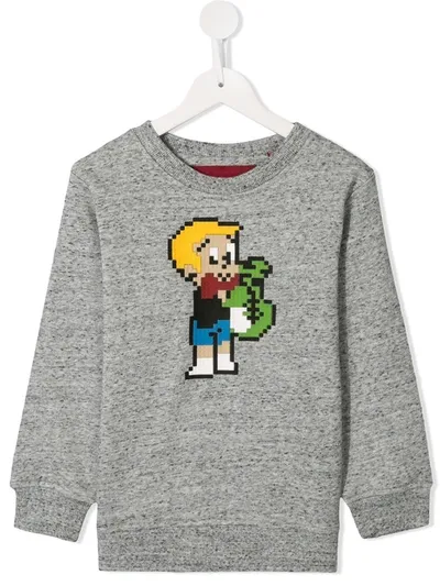 Mostly Heard Rarely Seen 8-bit Kids' Richie Crew Neck Sweatshirt In Grey