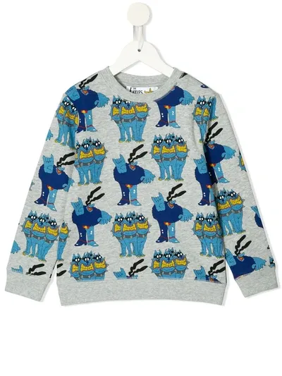 Stella Mccartney Kids' All Together Now Bulldogs Print Sweatshirt In Grey