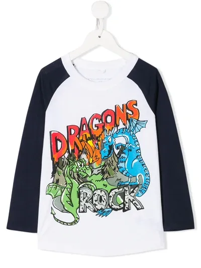 Stella Mccartney White T-shirt For Kids With Dragons