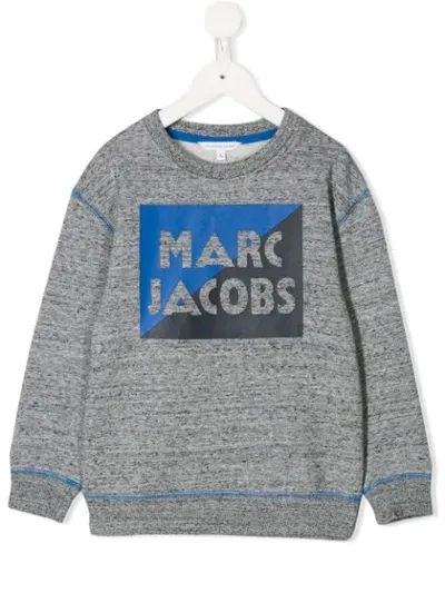 Little Marc Jacobs Kids' Sweatshirt Mit Logo-print In Grigio