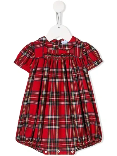 Siola Babies' Tartan Pattern Romper In Red