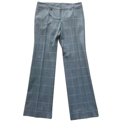 Pre-owned Dolce & Gabbana Wool Large Pants In Grey