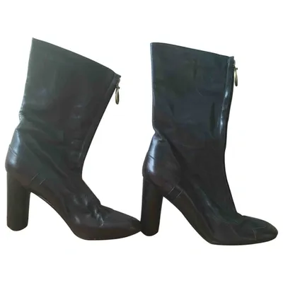 Pre-owned Marc Jacobs Leather Ankle Boots In Black