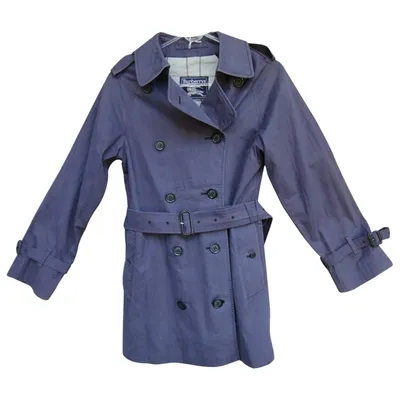 Pre-owned Burberry Trench Coat In Purple