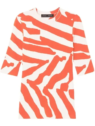 Proenza Schouler Printed Halfsleeved T-shirt In Orange