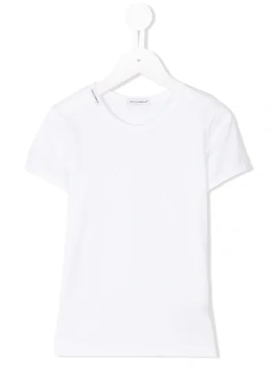 Dolce & Gabbana Kids' Plain T-shirt In White