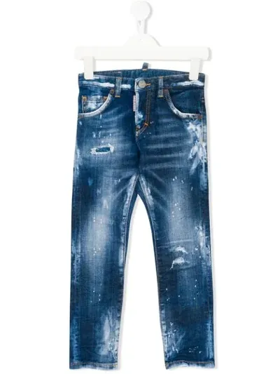 Dsquared2 Kids' Distressed Effect Jeans In Blue