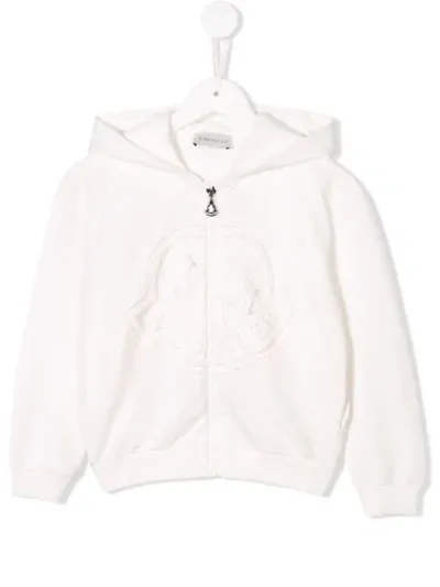 Moncler Kids' Logo Hoodie In White