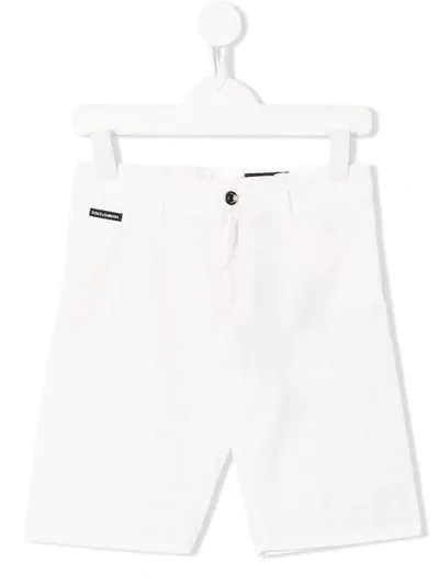 Dolce & Gabbana Kids' Denim Shorts In White