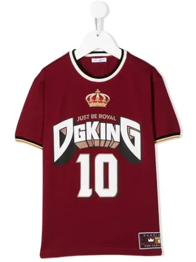 Dolce & Gabbana Kids' Logo Print T-shirt In Red