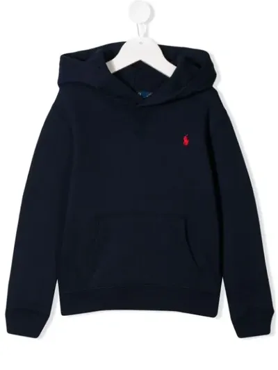 Ralph Lauren Kids' Kapuzenpullover Mit Aufgesticktem Logo In Blue