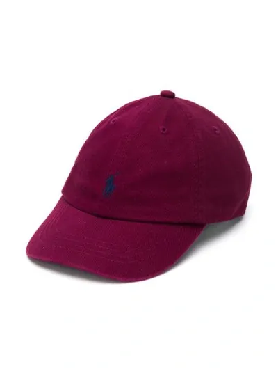 Ralph Lauren Kids' Embroidered Logo Baseball Cap In Red