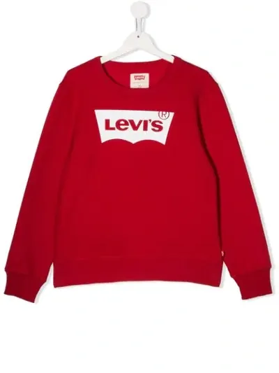 Levi's Teen Printed Logo Sweater In Red