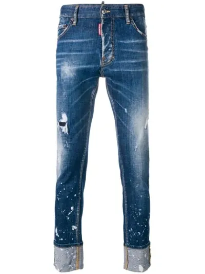 Dsquared2 Cool Guy Distressed Skinny Jeans In Blue