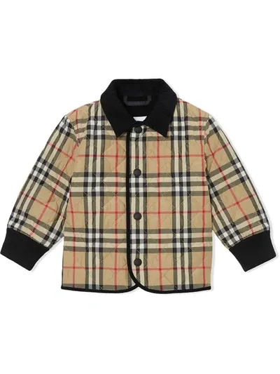 Burberry Vintage Check Corduroy-trimmed Jacket In Archive Beige