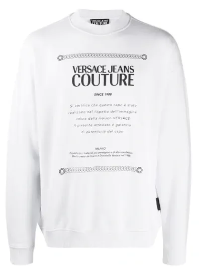 Versace Jeans Couture Logo Sweatshirt In White