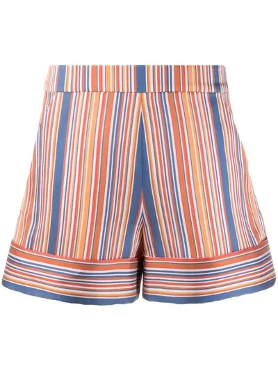 Victoria Victoria Beckham Striped Woven Shorts In Multicolor