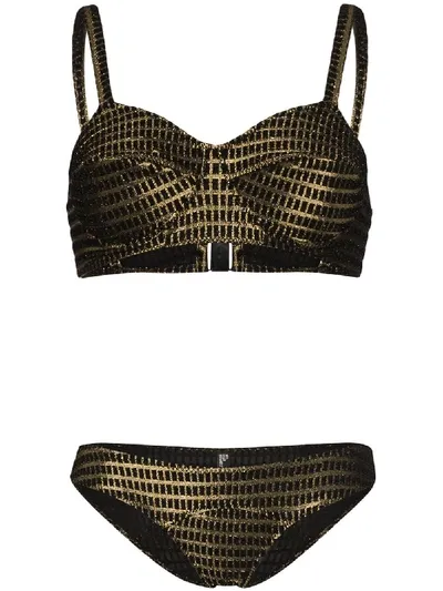 Lisa Marie Fernandez Goldwyn Bullet Bikini Set In Black