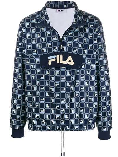 Fila Logo Print Jumper In Blue