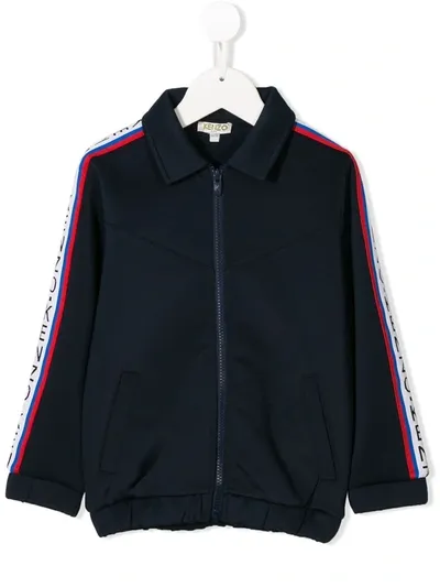 Kenzo Kids' Contrast Zipped Sweatshirt In Blue