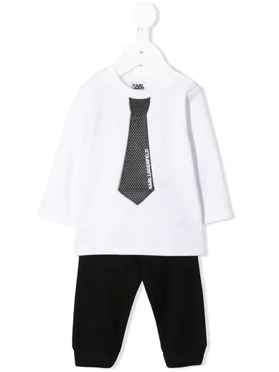 Karl Lagerfeld Babies' Tie Print Tracksuit In White