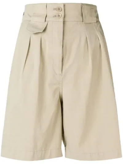 Etro High Waist Shorts In Neutrals