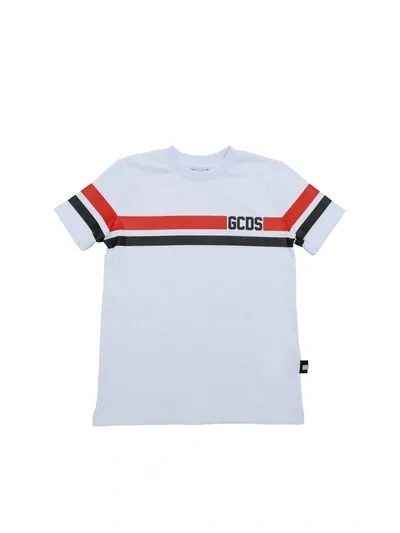 Gcds Teen Logo Print T-shirt In White