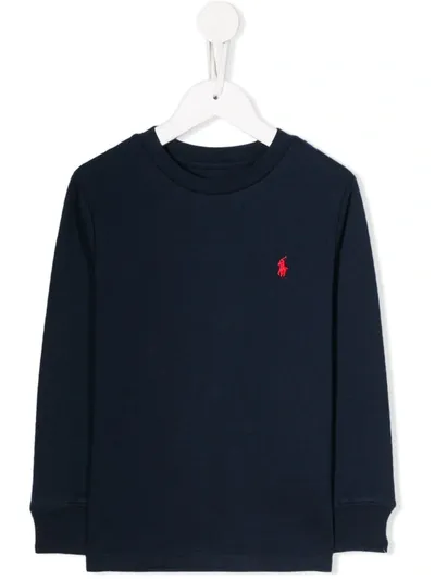 Ralph Lauren Kids' Embroidered Logo Sweatshirt In Blue