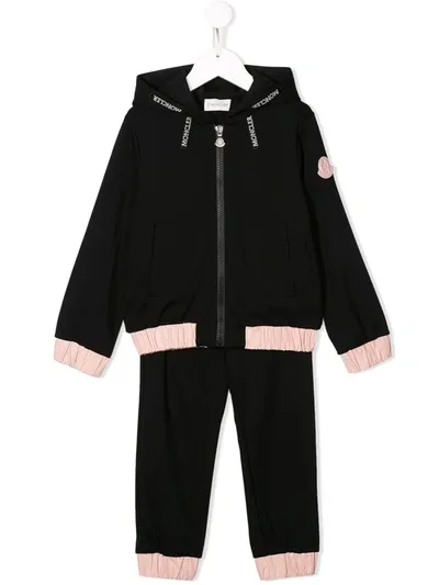 Moncler Kids' Ruched Trim Tracksuit In Black