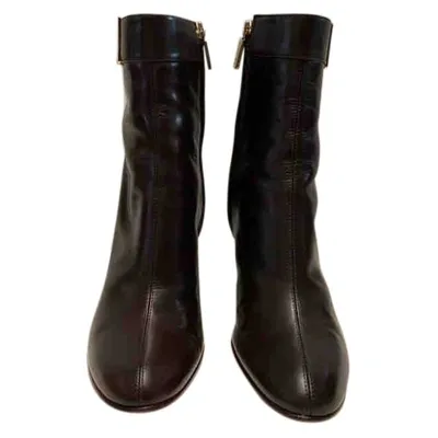 Pre-owned Loewe Leather Ankle Boots In Brown